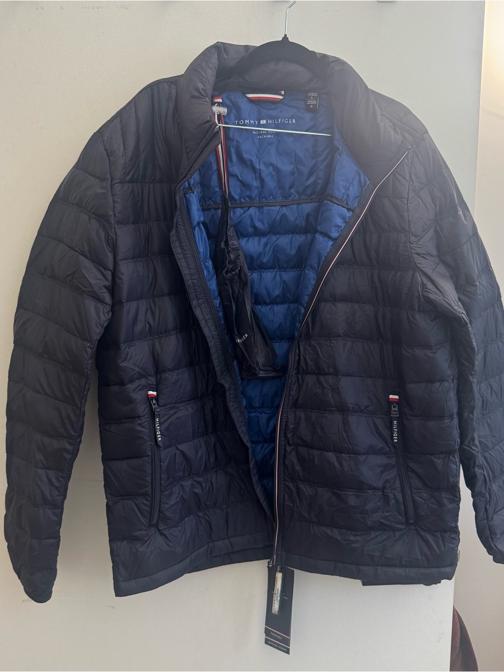 Tommy Hilfiger Navy Quilted Lightweight Packable Puffer Jacket - Picture 3 of 7